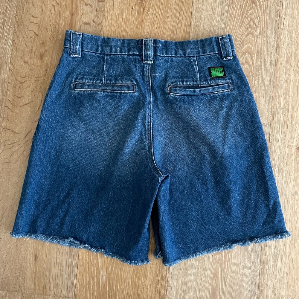 MOTHER SNACKS Baggy Jean Shorts Jorts Long Size 28 Relaxed - Picture 3 of 11
